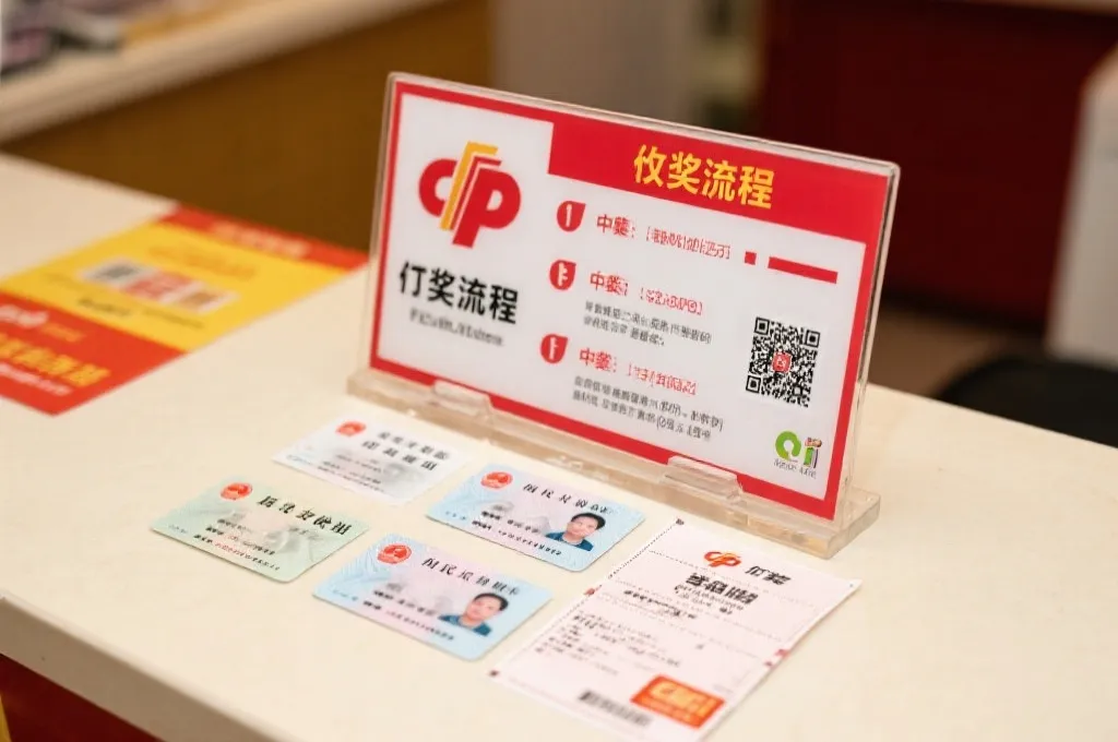 兑奖流程指引，相关材料与防伪标识展示